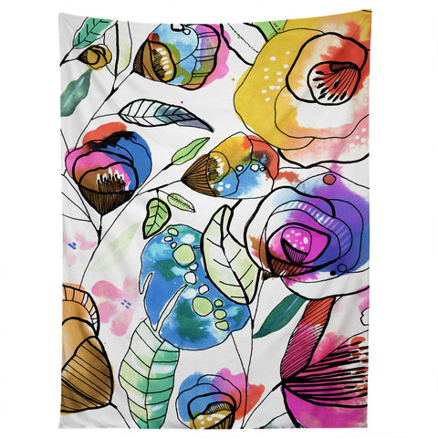 CayenaBlanca Coloured Flowers Tapestry