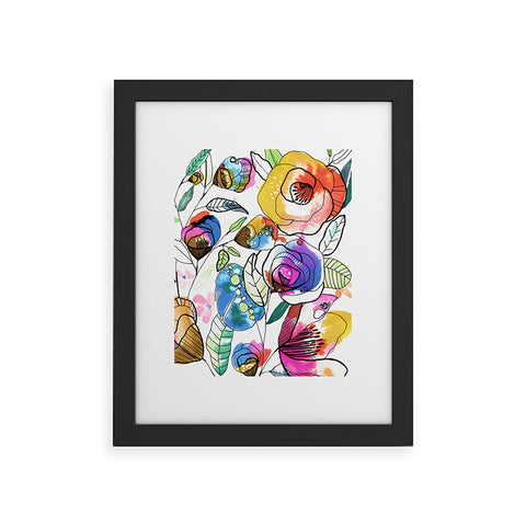 CayenaBlanca Coloured Flowers Framed Art Print
