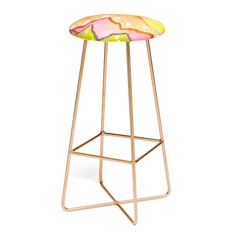 CayenaBlanca Coral Landscape Bar Stool