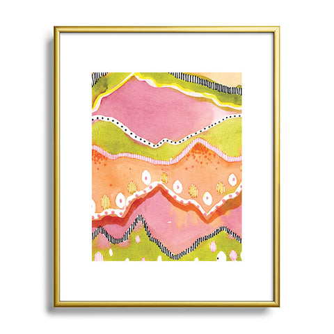 CayenaBlanca Coral Landscape Metal Framed Art Print