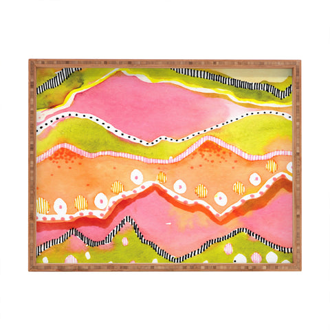 CayenaBlanca Coral Landscape Rectangular Tray