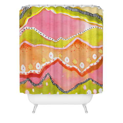 CayenaBlanca Coral Landscape Shower Curtain
