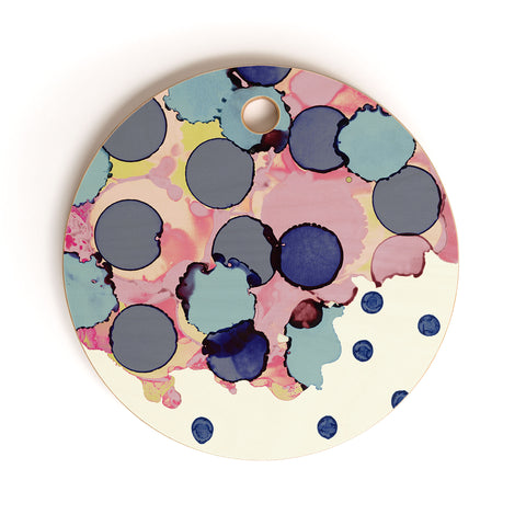 CayenaBlanca Cotton Dots Cutting Board Round