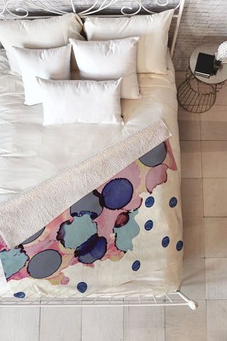 CayenaBlanca Cotton Dots Fleece Throw Blanket