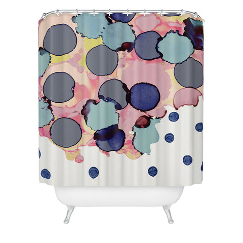 CayenaBlanca Cotton Dots Shower Curtain