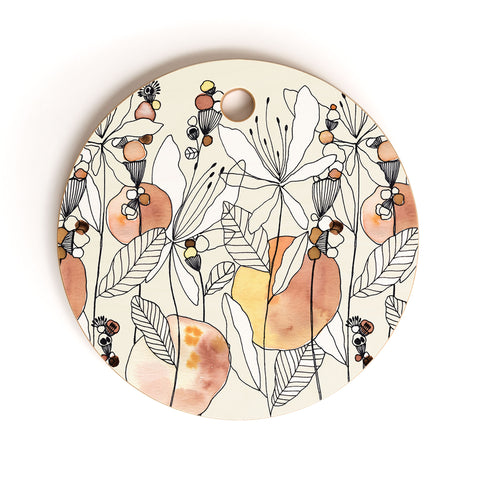 CayenaBlanca Desert Butterfly Cutting Board Round