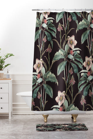 CayenaBlanca Dramatic Garden Shower Curtain And Mat