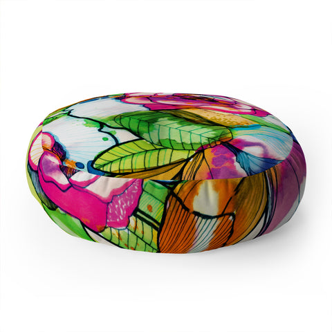 CayenaBlanca Fantasy Garden Floor Pillow Round