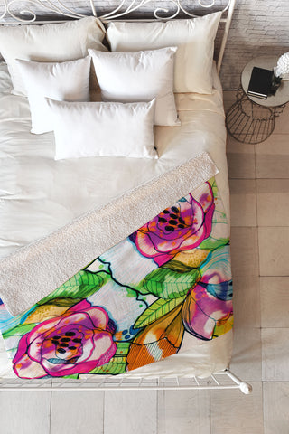 CayenaBlanca Fantasy Garden Fleece Throw Blanket
