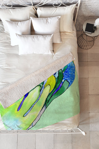 CayenaBlanca Ferns Fleece Throw Blanket