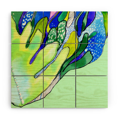 CayenaBlanca Ferns Wood Wall Mural