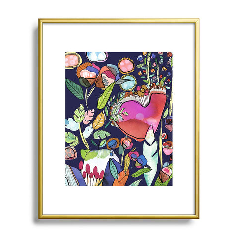 CayenaBlanca Floral Dreams Metal Framed Art Print