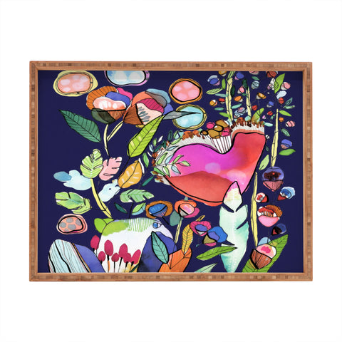 CayenaBlanca Floral Dreams Rectangular Tray