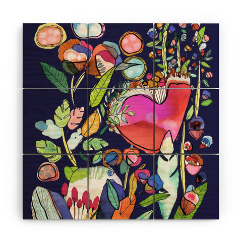 CayenaBlanca Floral Dreams Wood Wall Mural