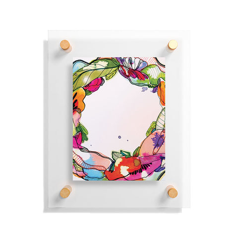 CayenaBlanca Floral Frame Floating Acrylic Print