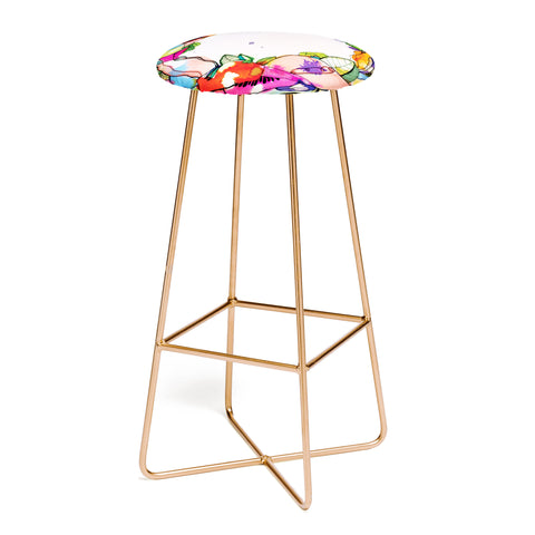 CayenaBlanca Floral Frame Bar Stool