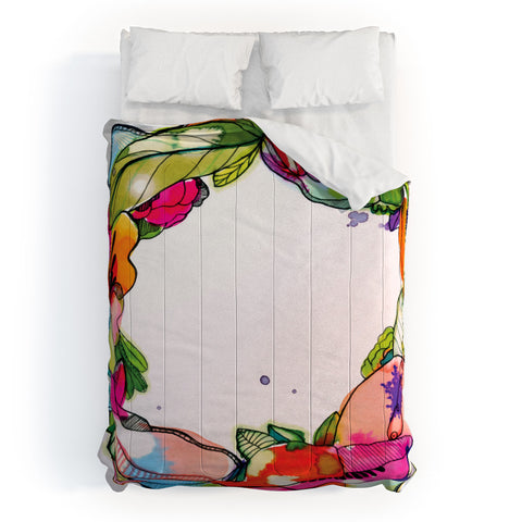 CayenaBlanca Floral Frame Comforter