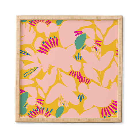 CayenaBlanca Floral shapes Framed Wall Art