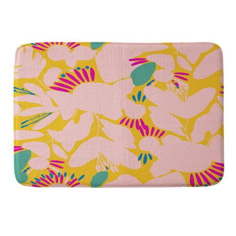 CayenaBlanca Floral shapes Memory Foam Bath Mat