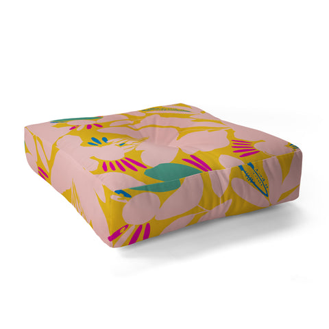 CayenaBlanca Floral shapes Floor Pillow Square