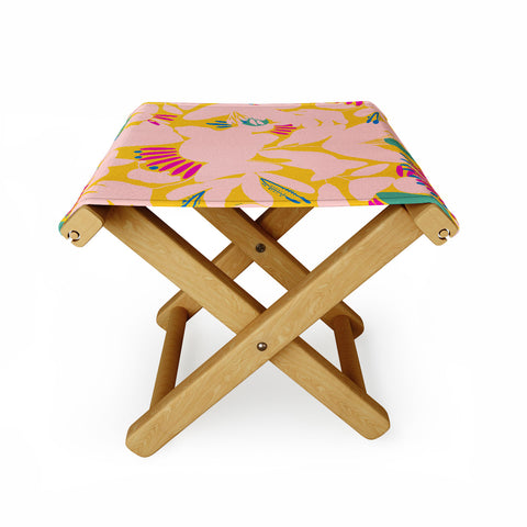 CayenaBlanca Floral shapes Folding Stool