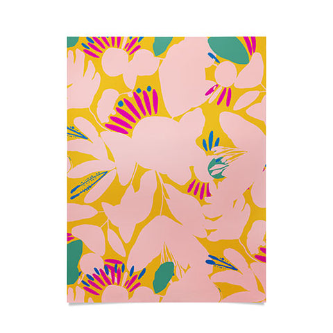 CayenaBlanca Floral shapes Poster