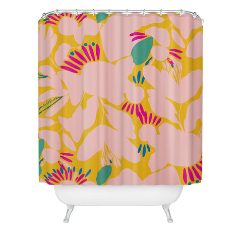 CayenaBlanca Floral shapes Shower Curtain