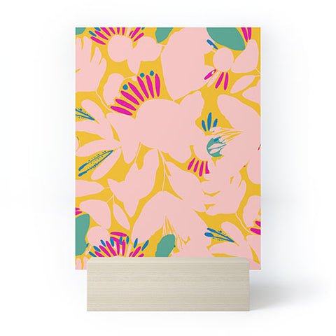 CayenaBlanca Floral shapes Mini Art Print