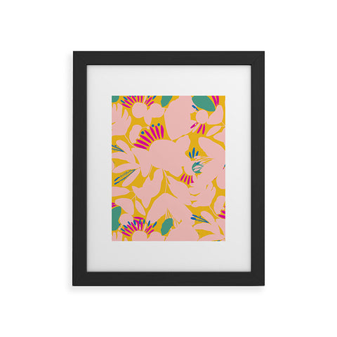 CayenaBlanca Floral shapes Framed Art Print