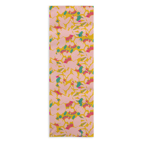 CayenaBlanca Floral shapes Yoga Towel