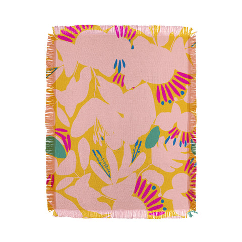 CayenaBlanca Floral shapes Throw Blanket