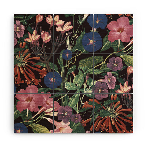 CayenaBlanca Floral Symphony Wood Wall Mural