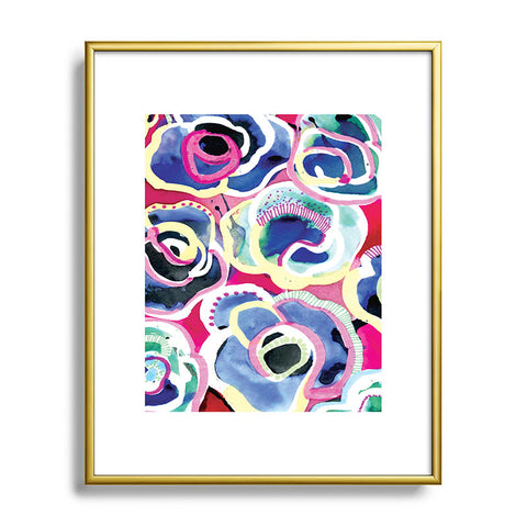 CayenaBlanca Flower Party Metal Framed Art Print