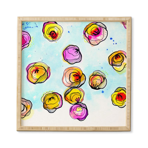 CayenaBlanca Flower Rain Framed Wall Art