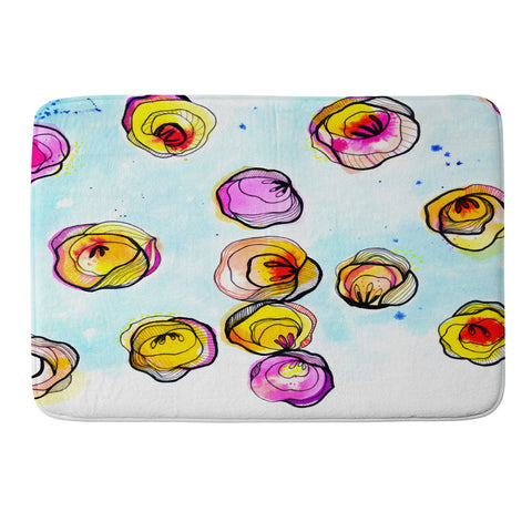 CayenaBlanca Flower Rain Memory Foam Bath Mat
