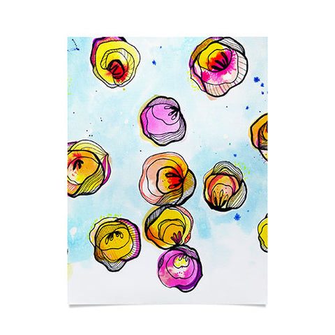 CayenaBlanca Flower Rain Poster