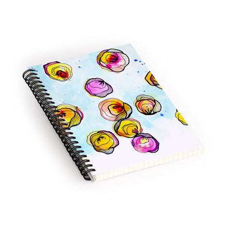 CayenaBlanca Flower Rain Spiral Notebook