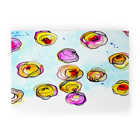 CayenaBlanca Flower Rain Welcome Mat