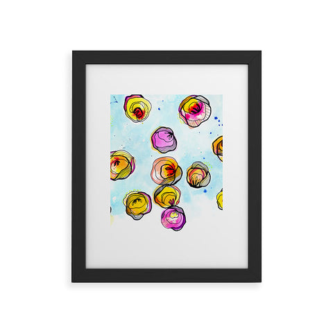 CayenaBlanca Flower Rain Framed Art Print