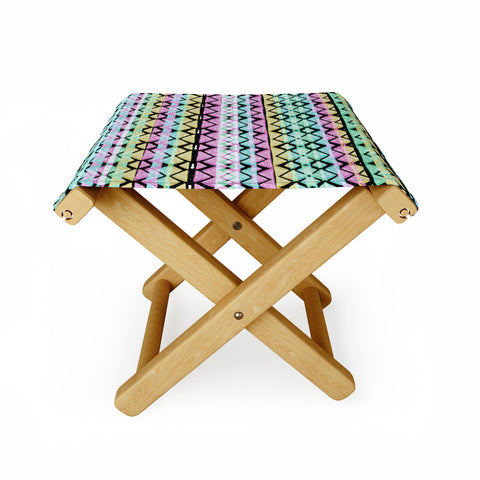 CayenaBlanca Geometric Lines Folding Stool