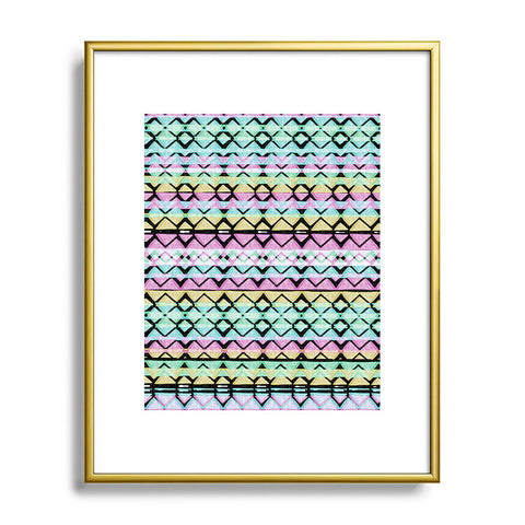 CayenaBlanca Geometric Lines Metal Framed Art Print