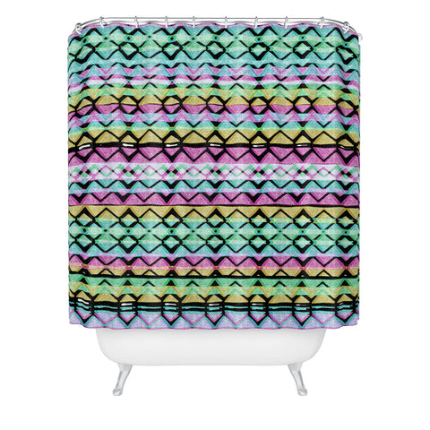 CayenaBlanca Geometric Lines Shower Curtain