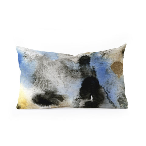 CayenaBlanca Gold Rocks Oblong Throw Pillow