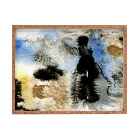 CayenaBlanca Gold Rocks Rectangular Tray