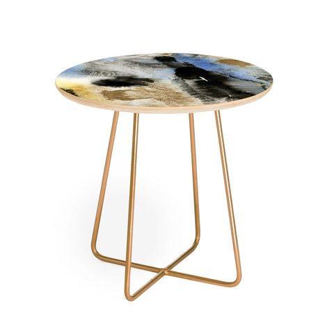CayenaBlanca Gold Rocks Round Side Table