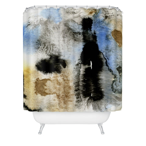 CayenaBlanca Gold Rocks Shower Curtain