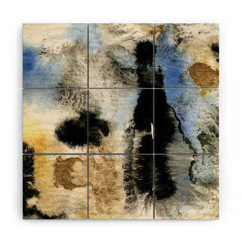 CayenaBlanca Gold Rocks Wood Wall Mural