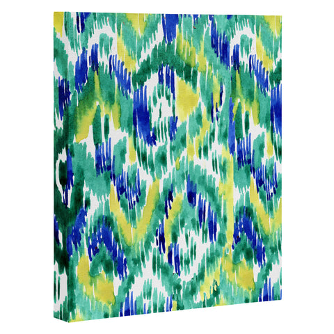 CayenaBlanca Green Ikat Art Canvas