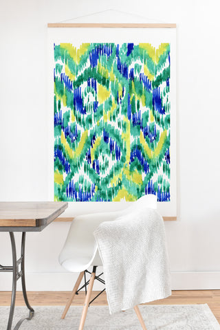 CayenaBlanca Green Ikat Art Print And Hanger