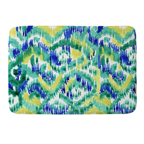 CayenaBlanca Green Ikat Memory Foam Bath Mat